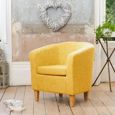 The Range Alderwood 68cm Wide Fabric Tub Chair Armchair - Yellow