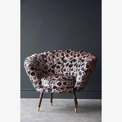 Rockett St George Oyster Shell Armchair in Giraffe Mono