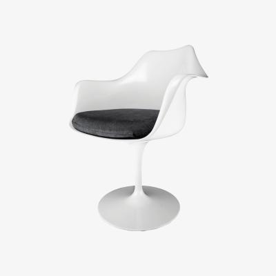 The Range White Tulip Armchair with Luxurious Cushion - Black