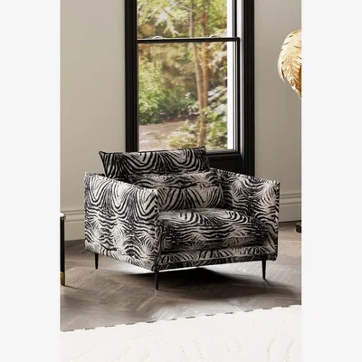 Rockett St George The Lola Snuggle Seat in Zebra Print Velvet