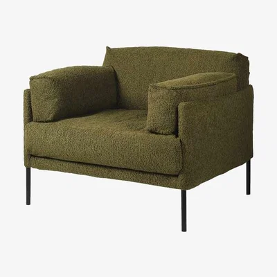 Rockett St George Olive Chunky Boucle Armchair