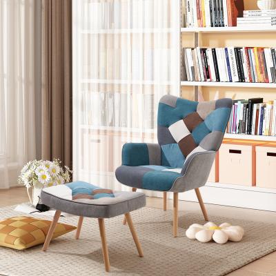 The Range Tufted Armchair with Footstool - Multicoloured