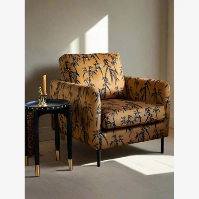 Rockett St George The Edie Bamboo & Golden Glow Velvet Armchair