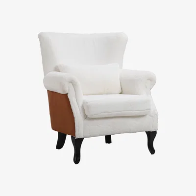 The Range Think Padded Coney Suede Armchair Single Sofa - White