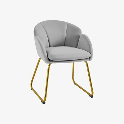 The Range Flower Shape Velvet Armchair - Grey