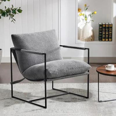 The Range MCC Direct Bouclé Fabric Large Lounge Chair Luca - Grey