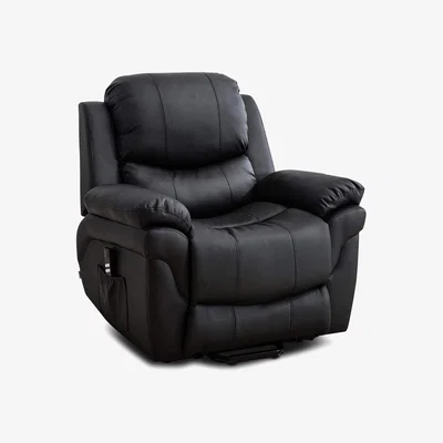 The Range Madison Dual Motor Rise Recliner Bonded Leather Armchair - Black