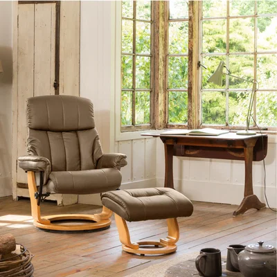 The Range Andover Swivel Recliner with Massage and Heat - Yellow