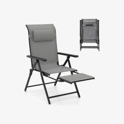 The Range Folding Patio Chair Lounge Chair - Grey