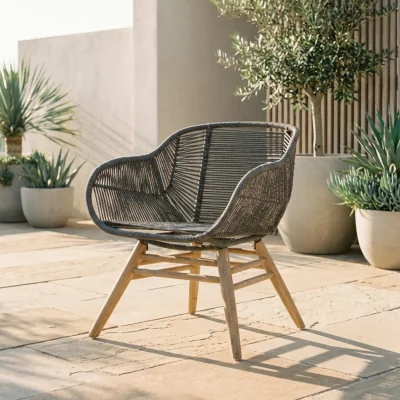 The Range Sisal Grey Rope Armchair - Grey