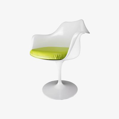 The Range White Tulip Armchair with PU Cushion - Green