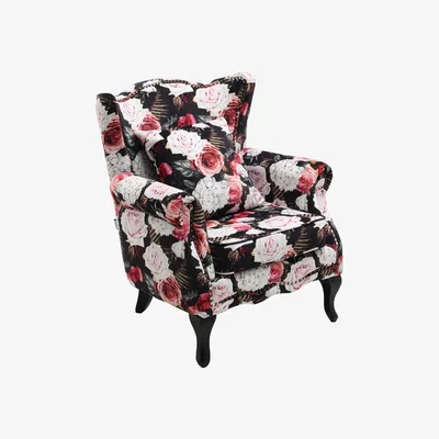 The Range Retro Flower Wingback Studded Armchair - Colorful