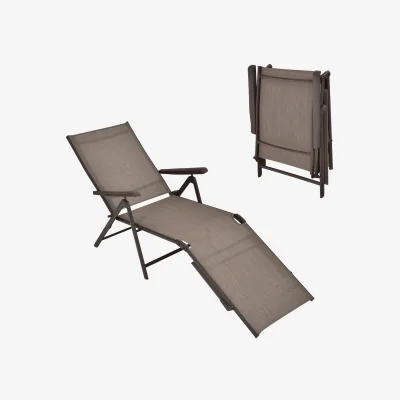 The Range Set of 2 Patio Foldable Chaise Lounge Chair - Brown