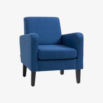 The Range Niro Linen-Look Blue Box Armchair
