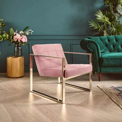 The Range Vogue Pink Velvet Lounge Chair - Pink