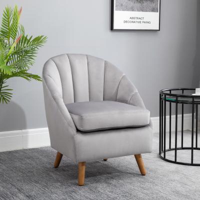 The Range Velvet Single Armchair - Grey