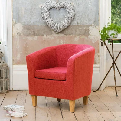 The Range Alderwood 68cm Wide Fabric Tub Chair Armchair - Red