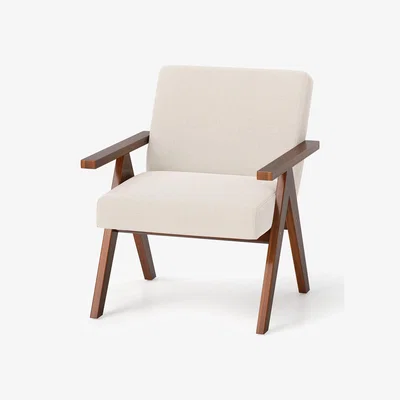 The Range Modern Linen Fabric Armchair - White