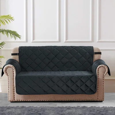 The Range Matte Velvet Luna Sofa Protector - Charcoal / Armchair
