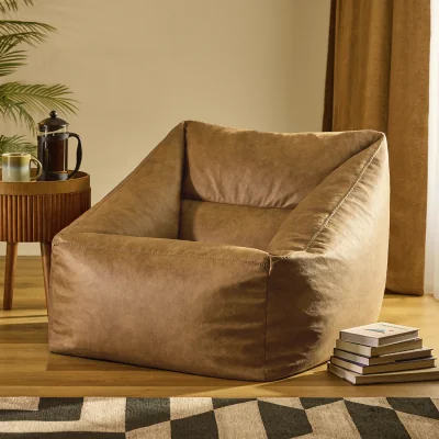 The Range icon Natalia Faux Leather Armchair Bean Bag,  Tan - Tan