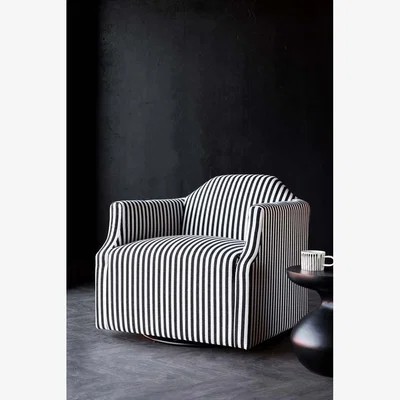 Rockett St George Monochrome Striped Swivel Chair