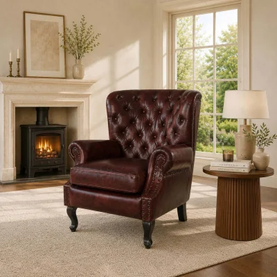 The Range Hampton Armchair - Ox Blood Red