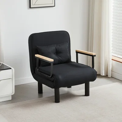 The Range MCC Direct 4-in-1 Folding Single Sofa Bed Convertible Lounge Chair Sleeper Armchair - Black