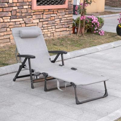 The Range Folding Chaise Lounge Chair - Light Grey