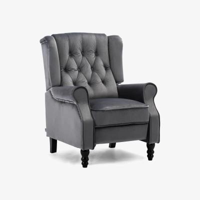 The Range Antwerp Reclining Armchair Manual Push Back Recliner - Grey
