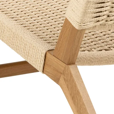 The Range Wigletree Cream Lounge Chair with Natural Oak-Look Frame - Natural
