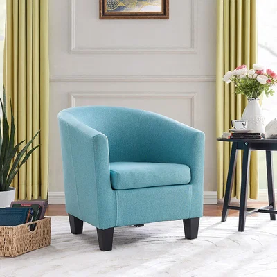 The Range Audrey Accent Bucket Tub Chair Occasional Armchair Wood Effect Legs - Teal