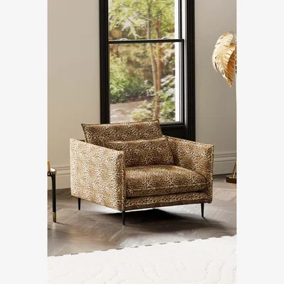 Rockett St George The Lola Snuggle Seat in Leopard Print Velvet