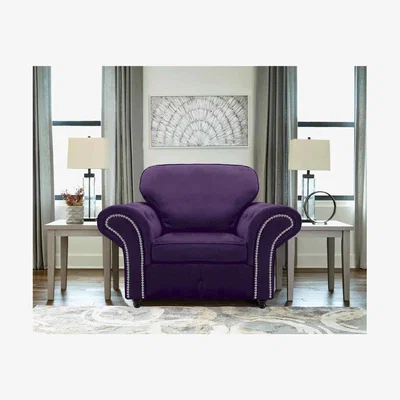 The Range Oakana Luxury Plush Velvet Armchair - Purple