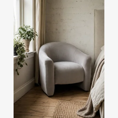 Rose & Grey Elio armchair in pebble