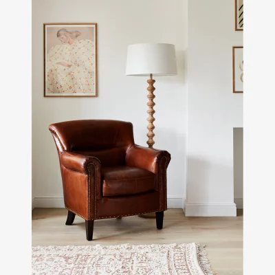 Rose & Grey Vintage Leather Classic Armchair