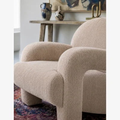Rose & Grey Romy Armchair in Stone