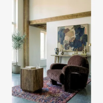 Rose & Grey Romy armchair in brick