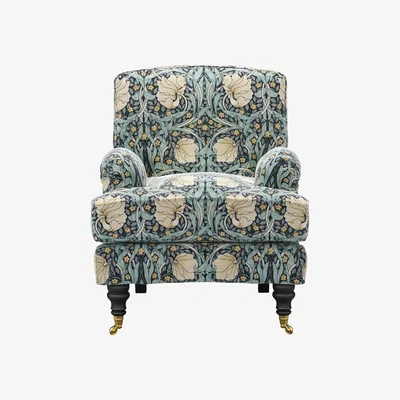 Sofa.com Bluebell Small Armchair in Pimpernel Velvet Indigo