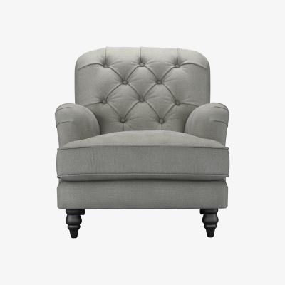 Sofa.com Snowdrop Button Back Armchair in Mushroom Heathland Weave - sofa.com