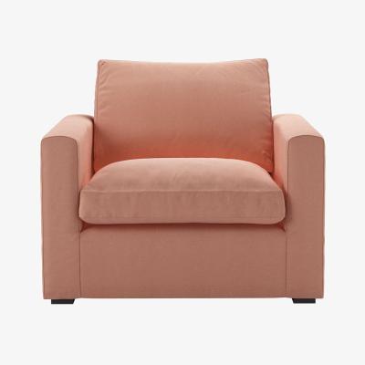 Sofa.com Long Island Slim Small Armchair in Sakura Pink Organic Smart Cotton