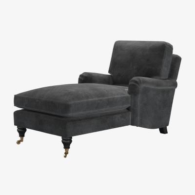 Sofa.com Bluebell Chaise Armchair in Raven Speckled Chenille