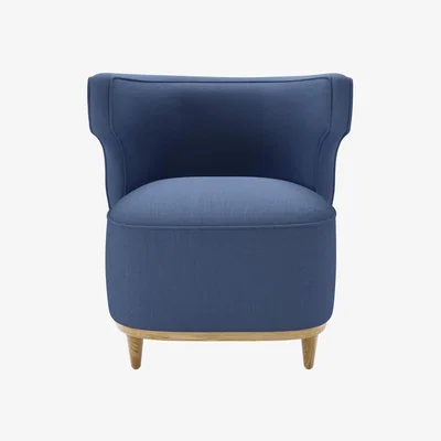 Sofa.com Edie Armchair in Oxford blue Brushed Linen Cotton - sofa.com