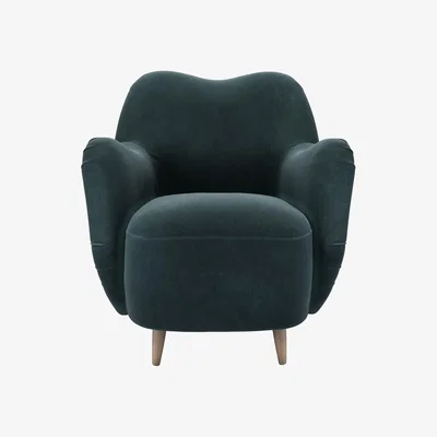 Sofa.com Ginger Armchair in Deep Forest Aquaclean Clever Velvet