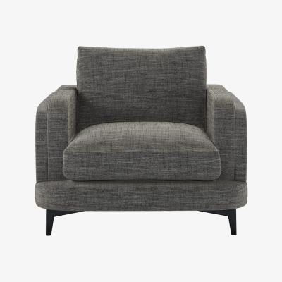 Sofa.com Boston Curved Arm Armchair in Liquorice Baylee Multi-Tone Viscose Linen