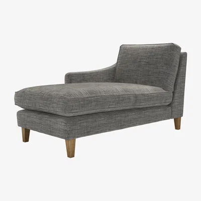 Sofa.com Iggy LHF Chaise Armchair in Liquorice Baylee Multi-Tone Viscose Linen