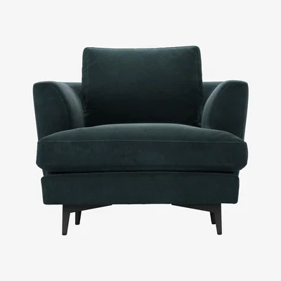 Sofa.com Lars Armchair in Deep Forest Aquaclean Clever Velvet