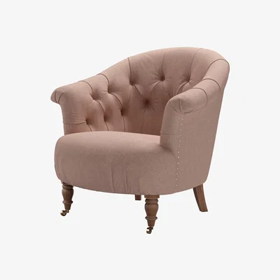 Sofa.com Bertie Armchair in Blush Pure Belgian Linen - sofa.com