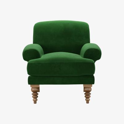 Sofa.com Saturday Armchair in Putting Green Aquaclean Clever Velvet