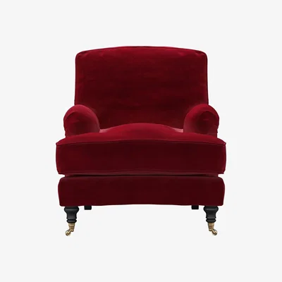 Sofa.com Bluebell Armchair in Malbec Cotton Matt Velvet