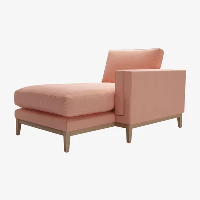 Sofa.com Costello  RHF Chaise Armchair in Sakura Pink Organic Smart Cotton